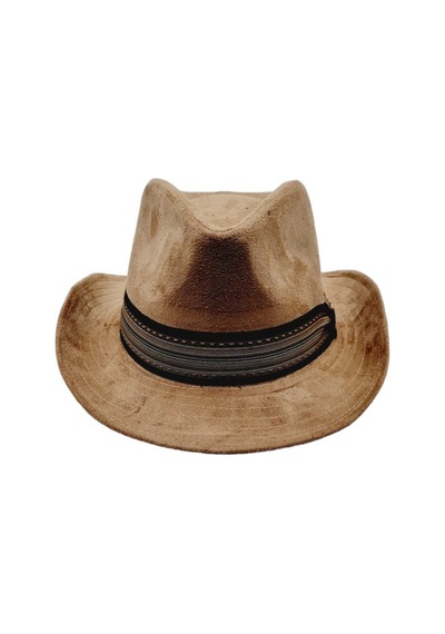 Tezzgelsin Unisex Nubuk Kovboy Fötr Şapka Camel