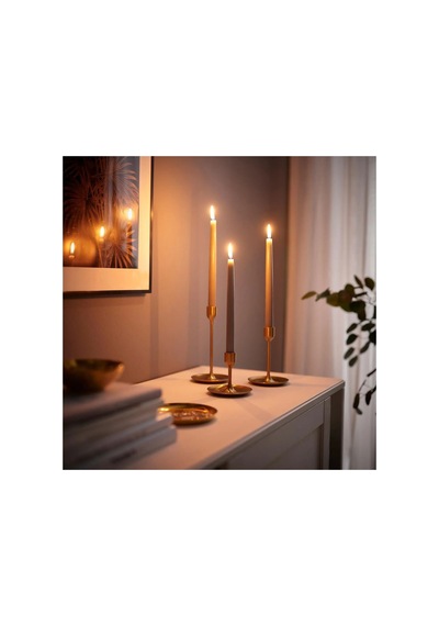 Ikea Klokhet 8'li Şamdan Mumu 2,2 X 25 Cm Gri - Bej Bej - Gri