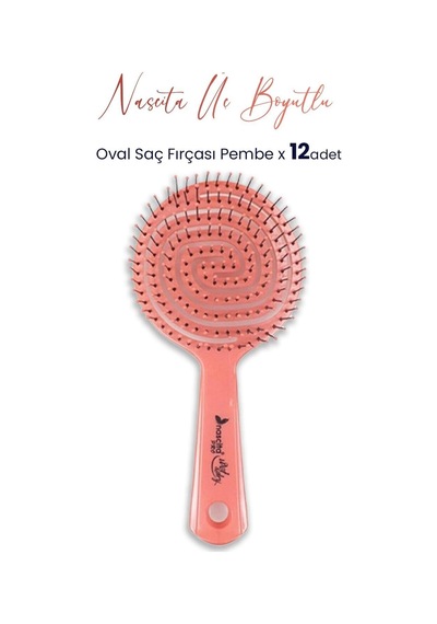 Nascita Professional Üç Boyutlu Oval Saç Fırçası Pembe X 12 Adet 0