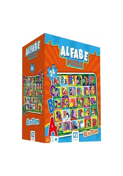 Ca Games 24 Parça Alfabe Eğitici Maxi Boy Puzzle - 70X50 Cm