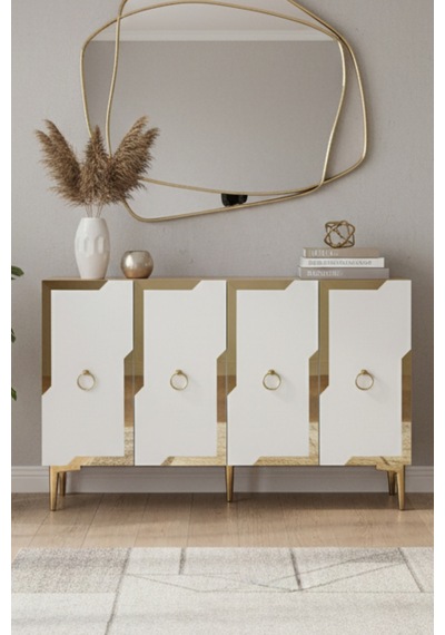 Ka1233dbg Seza120 Konsol, Kahve Köşesi Ve Tv Sehpası, Çok Amaçlı Dolap Safirmeşe - Beyaz - Gold 120cm Ka1233dbg Seza120 Konsol, Kahve Köşesi Ve Tv Sehpası, Çok Amaçlı Dolap Safirmeşe - Beyaz - Gold 120cm