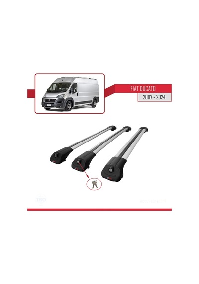 Fiat Ducato 2007 Ve Sonrası İle Uyumlu Ace-1 Ara Atkı Tavan Barı Gri 3 Adet Bar