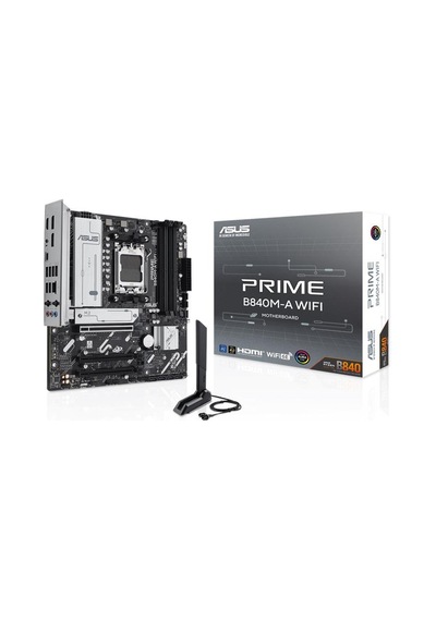 Asus Prıme B840m-a Wıfı Ddr5 7600mt/s 1xhdmı 2xdp 3xm.2 Matx Am5 Amd Am5 9000/8000/7000 Serileri İle Uyumlu