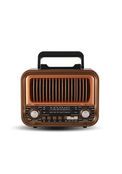 Ahşap Tasarım Retro Nostaljik Hoparlör Şarj Edilebilir Fm/am/sw Bluetooth Radyo