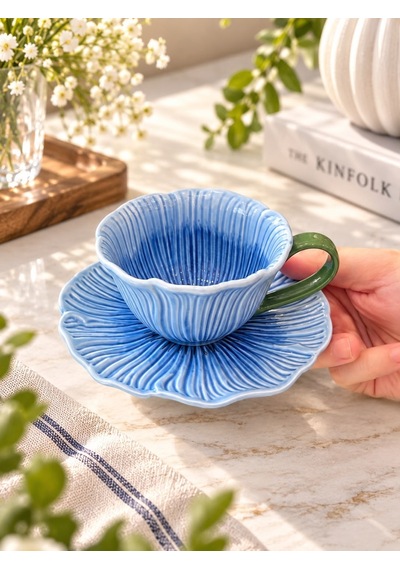 2 Kişilik Petal Kahve Fincanı Seti-7614 Çok Renkli