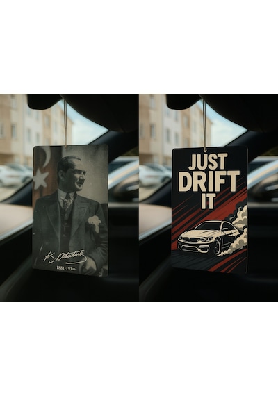 Atatürk Ve Just Drift It - İkili Oto Kokusu - Dekoratif Araç Kokusu Ve Aksesuarı