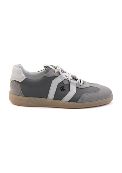 Bambi Gri Hakiki Deri Erkek Sneaker E01075623902 Gri