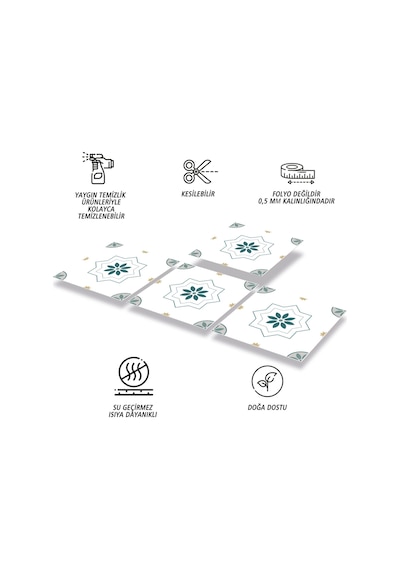 Kendinden Yapışkanlı Casablanca Desenli Pvc Karo 30x30 Cm 4 Adet 0,36m2
