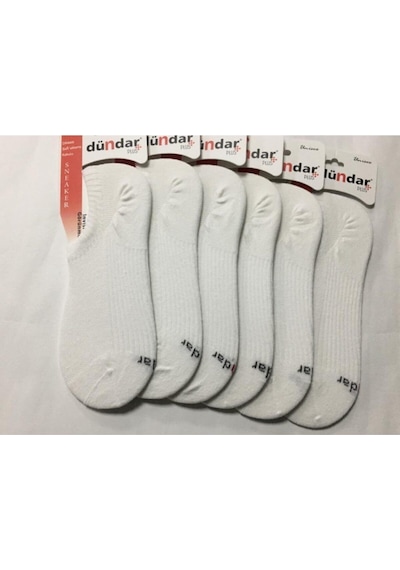 12 Li Bayan Pamuklu Dikişsiz Sneaker Patik Beyaz