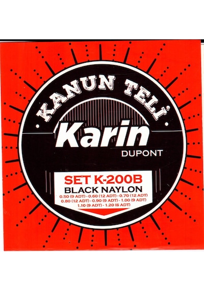 Karin K-200 Kanun Teli Seti Siyah Misine Geleneksel Türk Müziği Tonu Yüksek Mukavemetli Malzeme Uzun Süre Akort Tutma