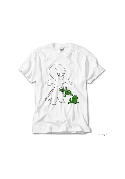 Casper And Frog Beyaz Tişört Beyaz