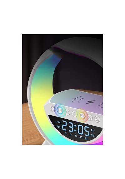 Bluetooth G Hoparlör Rgb Led Işıklı Speaker Alarm Saat Aux Usb Sd Kart Wireless Şarj