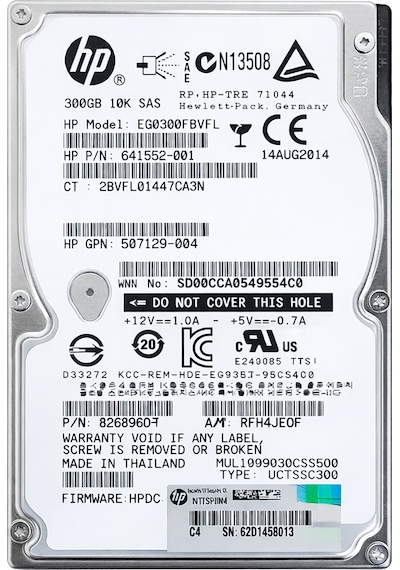 Hp Enterprise 300gb 10k Rpm 2.5 Sas Hdd Eg0300fbvfl Kutusuz