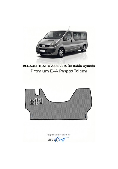 Otocraft Renault Trafic 2008-2014 Uyumlu Gri 3d Havuzlu Eva Ön Kabin Paspası Tek Parça Araca Özel