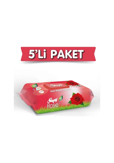 Sleepy Gül Kokulu Islak Havlu 90 Lı 5 'li Tekli