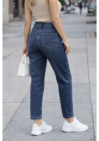 Cedy Denim Kadın Yüksek Bel Soho Boyfriend Jean C599 Mavi