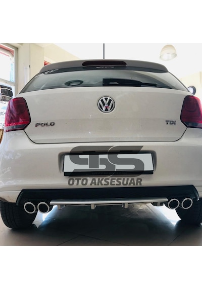 Volkswagen Polo Mk5 Difüzör Arka Tampon Eki 4 Egzoz Çıkışlı Gri Lüx Tip
