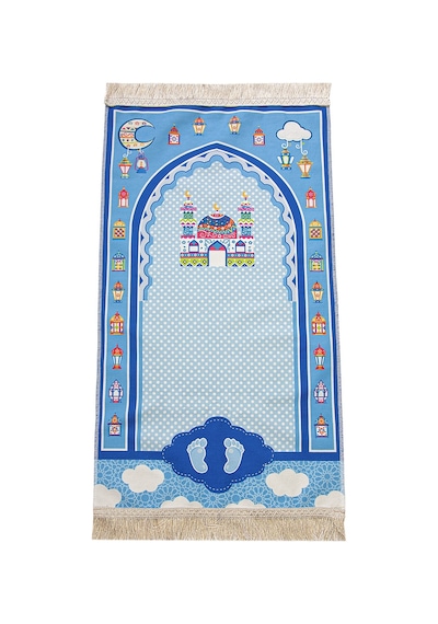 Oğlumun İbadet Seti Namaz Ve Kuran Öğreniyorum Çocuk Seccade Seti Mavi