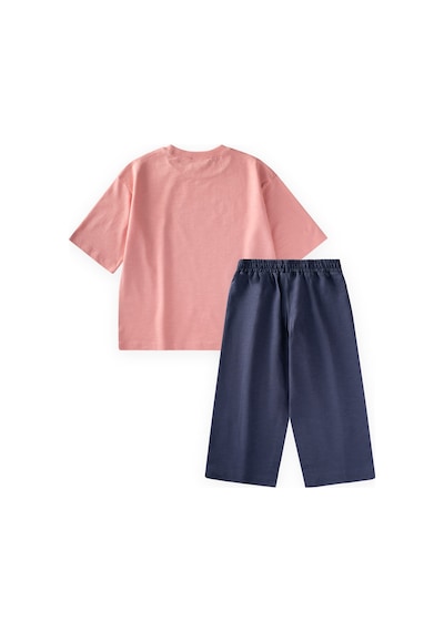 Cigit Düşük Kol T-shirt Takım 5-12 Yaş Pembe