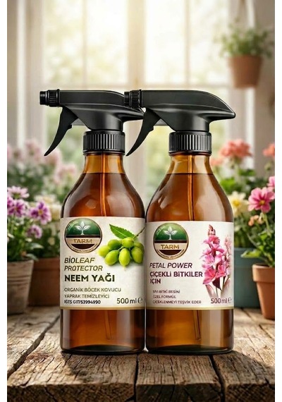 İkili Bakım Seti Petal Power Sprey Çiçek Açtıran Bitki Besini Ve Bioleaf Protector Sprey Neem Yağı 1 L