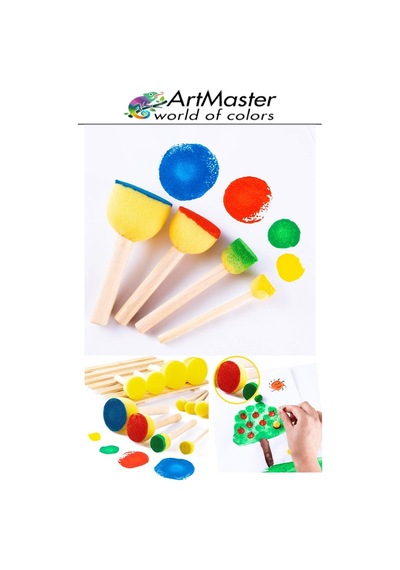 Ponpon Tampon Sünger Fırça Seti 4 Lü 1 Paket Artmaster Sünger Tampon 4 Lü 1 Paket Süngerli Fırça
