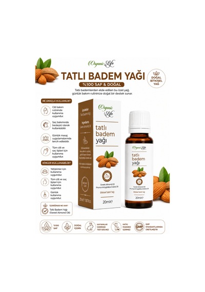 Tatlı Badem Yağı 50 Ml - Saç, Kaş, Kirpik Ve Cilt Bakım Yağı