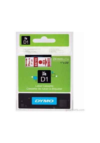 Dymo D1 Beyaz/Kırmızı Yedek Şerit 24Mm X 7Mt 53715