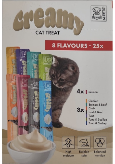 M-Pets Creamy Karışık Krema Kedi Ödül Maması 25 x 14 G