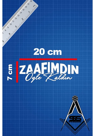Zaafımdın Öyle Kaldın 20x7 Jdm Yazı Araba-motosiklet Cam Etiket Sticker Beyaz Renk Beyaz