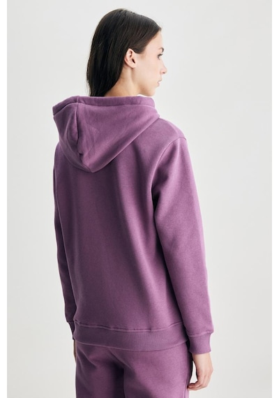 Ucla Rıley Mor Kapüşonlu Nakışlı Standard Fit Kadın Sweatshirt Mor