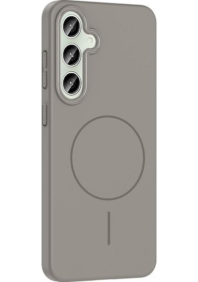 Galaxy S24 Plus Uyumlu Uyumlu Kılıf Magsafe Şarj Özellikli Zore Ruby Silikon Kapak - Gri Gri