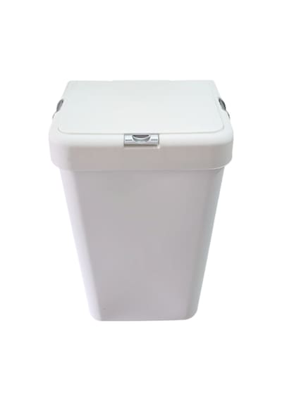 Gümüş Tekli Dokunmatik Çamaşır Sepeti Çöp Kovası Temizlik Kovası Kirli Sepet 40 Litre-mt008 Beyaz