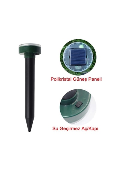 Solar Güneş Enerjili Akrep,köstebek,yılan Fare Kovucu 750-1000 M2 Etkili Yuvarlak