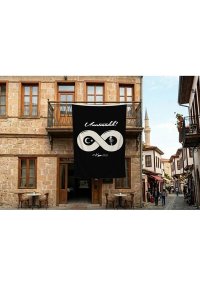 Unutmadık Yazılı Sonsuz İşaretli Atatürk Anma Bayrağı Poster Bayrak Premium Raşel Kumaş 300x450cm Ata48 Diğer