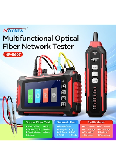 Noyafa Nf-8607 Hepsi Bir Arada Fiber Ve Ağ Test Cihazı Otdr 150km, Poe, Multimetre