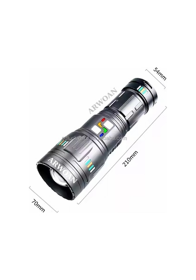Yüksek Güç Zoom Led El Feneri İle Şarj Edilebilir Uzun Mesafe Meşale Işık Alüminyum Alaşım Renkli Çok Renkli