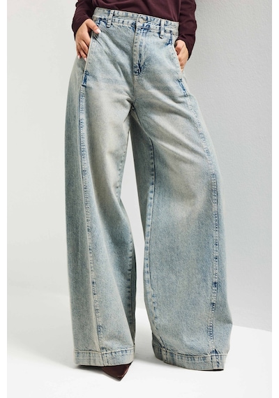 Itsbasic Kadın T.kot Rengi 4s6-65 Süper Palazzo Fit Yandan Cepli Denim Jean