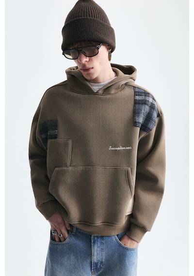 Vamos Boxy Fit Yama Detaylı Sweatshirt Vizon