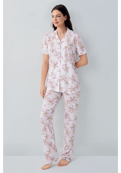 Arnetta Kadın Krem Gömlek Pijama Takım Ar3626-s-v1 Pembe