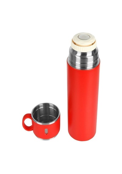 Kırmızı 316L Paslanmaz Çelik Bardaklı Termos 580 Ml