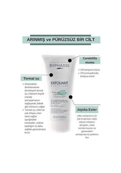 Byphasse Yağlı ve Karma Ciltler için Temizleyici ve Arındırıcı Yüz Peeling 150 ML
