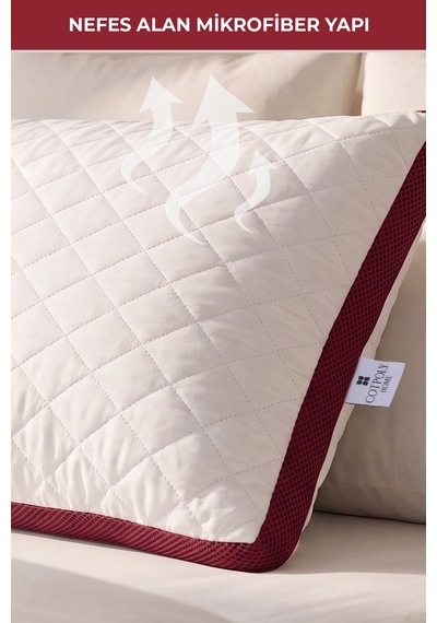 Klimalı Yastık 50x70 Cm Terletmeyen, Hava Alan Mikrofiber Uyku Yastığı Bordo