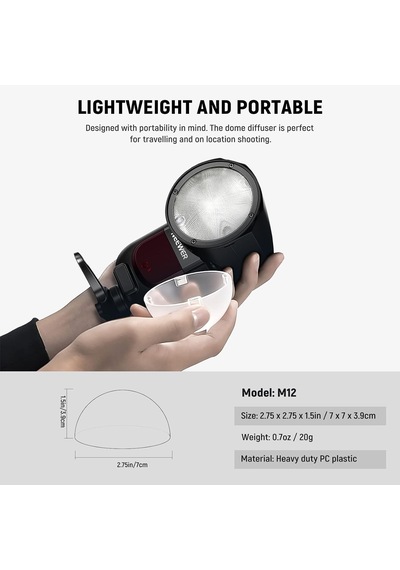 Manyetik Dome Difüzör Yuvarlak Kafa Speedlite Flaş İçin, Manyetik Bağlı Flaş Dome Işık Değiştirici Z2 Z1 Speedlite İçin, M12