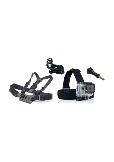 Gopro Uyumlu Kafa Bandı + Göğüs Bandı + J Hook + Uzun Vida Set