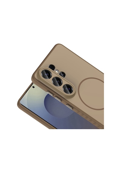Vendas Samsung Galaxy Uyumlu  S26 Ultra Kılıf M-safe Şarj Özellikli Zore Tea Kapak Altın