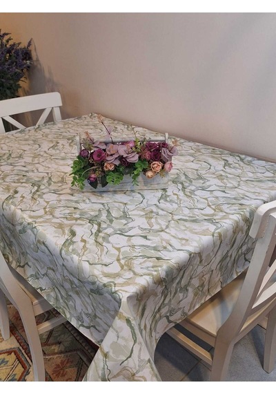 Elyaflı Pvc Masa Örtüsü Modern, Dayanıklı, Silinebilir Ve Şık Görünüm Fnt1280 Yeşil