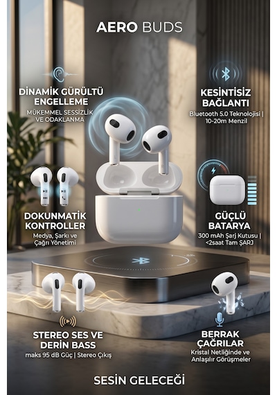 Nettech Nt-bth14 Pods Tipi Beyaz Bluetooth Kulaklık