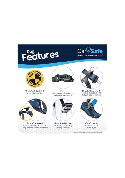 Company Of Animals Carsafe Çarpışma Testli Köpek Harness Göğüs Tasması, Medium Mavi Genel