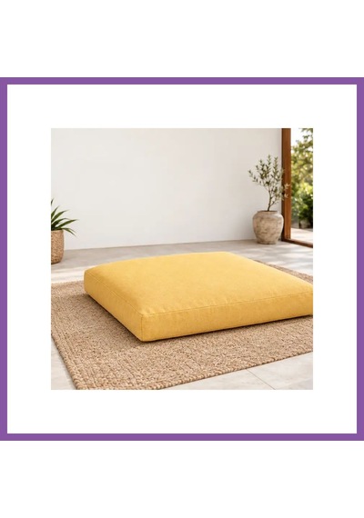Bezos Düz Kare Yer Minderi 60 60 8 Cm Hardal İç Mekân Bzoshb