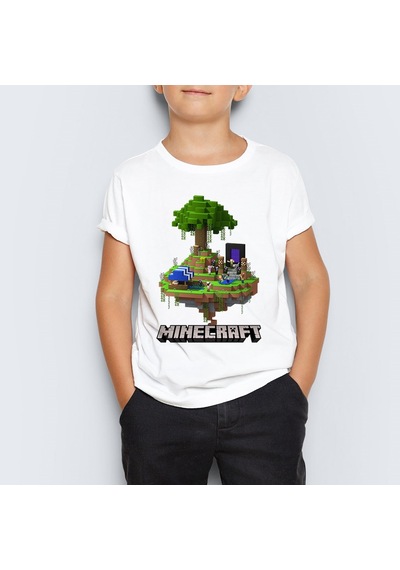Minecraft Baskılı Unisex Çocuk Tişört T-Shirt Mr-06